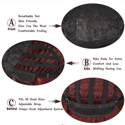 HAIRJOY Women Short Straight White Bob Wig with Bangs Synthetic Hair for Daily Party Cosplay Halloween