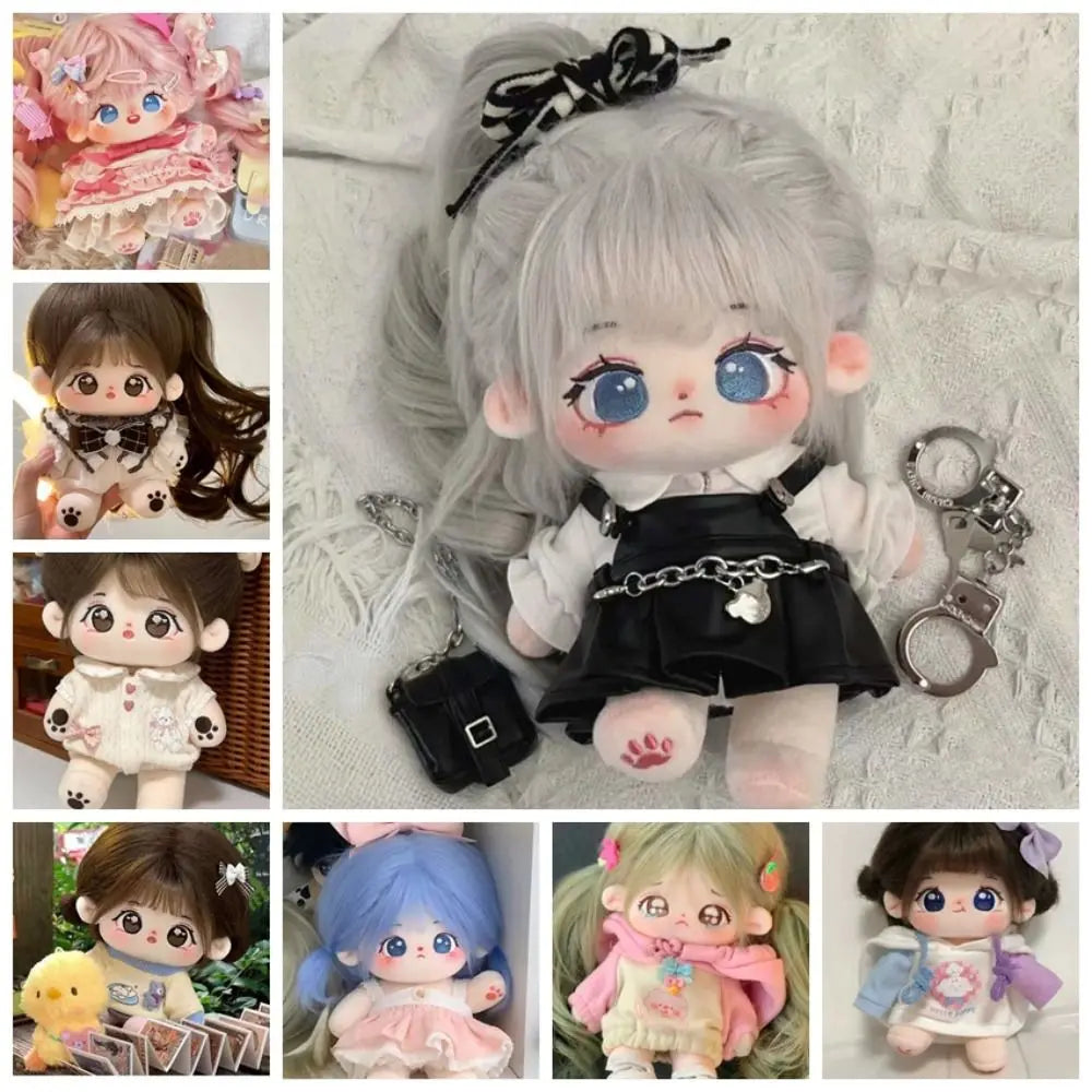 Pretty Dress Clothes for 20cm Cotton Doll, Kpop Plush Dolls Cute Outfit JK Dress Hoodie Casual Set Doll's Accessories