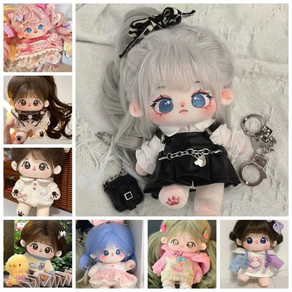 Pretty Dress Clothes for 20cm Cotton Doll, Kpop Plush Dolls Cute Outfit JK Dress Hoodie Casual Set Doll's Accessories