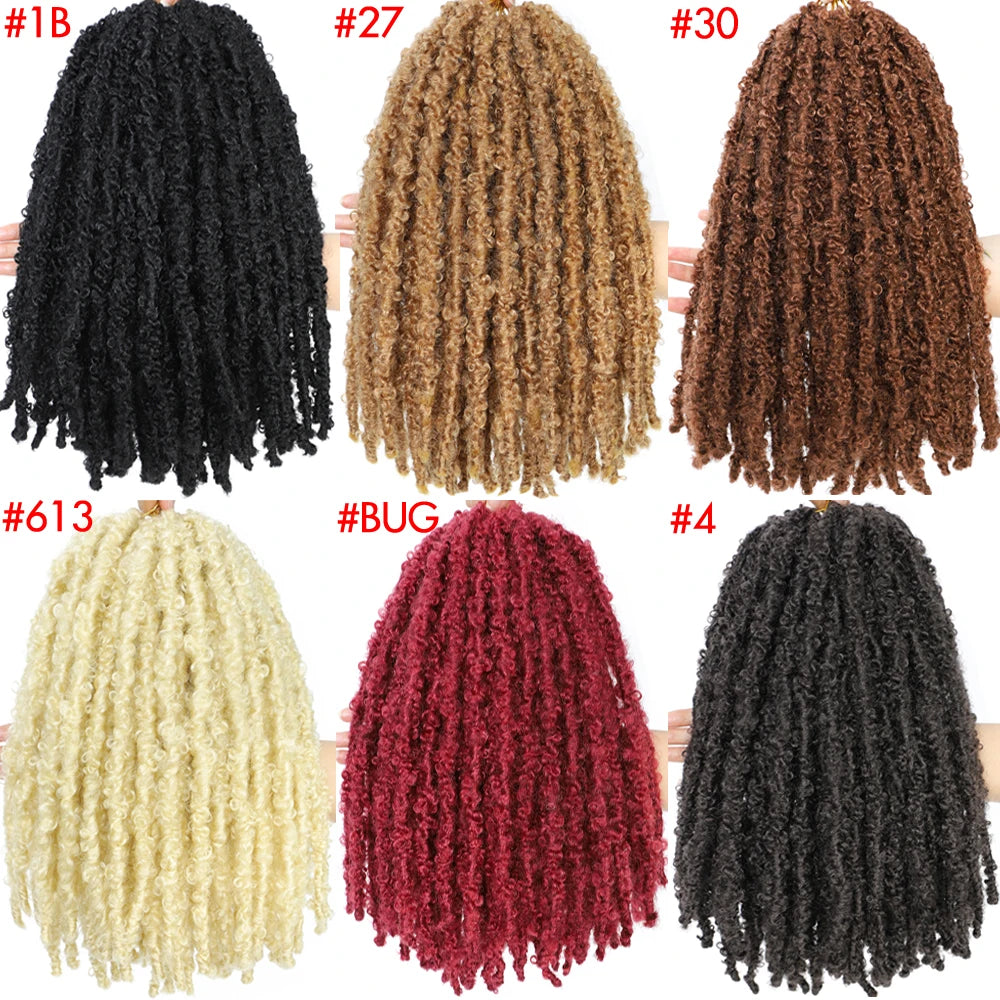 Butterfly Locs Crochet Hair 12 inch Handmade Butterfly Soft Locs Crochet Hair Extensions Synthetic Braiding Hair 12Strands/pack Badiee Stylez