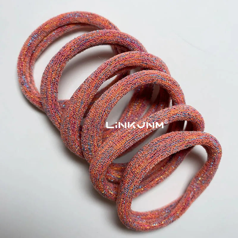 6PCS Women Glitter Hair Scrunchies Girls Elastic Hair Rubber Bands Hair Holder/Gum Hair Accessories Ponytail Hair Holders Badiee Stylez