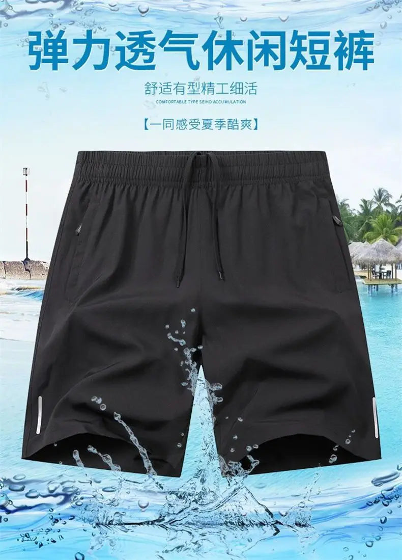 Ice Silk Beach Shorts Men Gym Casual Shorts Quick Dry Sweatpants Running Sports Short Pants Breathable Fitness Jogging Shorts Badiee Stylez