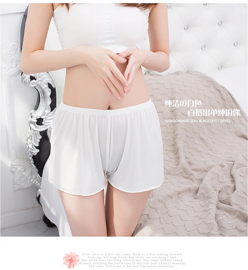 Summer Women Shorts Loose Short Pants for Girls Ice Silk Women Clothing Casual Solid Safety Pants Home Outdoor Clothes