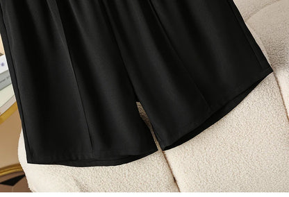 Plus Size Shorts Women High Elastic Waist Wide Leg Loose Pants With Pockets Summer 2025 New Korean Fashion Half Shorts Women
