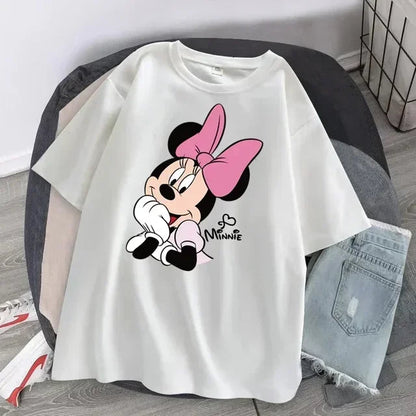 Women's T-shirt Cartoon Streetwear Mickey Mouse Women Tee Korean Loose Short Sleeve T Shirt Summer Y2k Clothes Tops Badiee Stylez