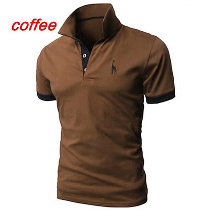 Fashion Icon Cartoon Embroidery Polo Shirt - Slim Fit, Casual Style, Solid Colors for Men - New Summer Collection