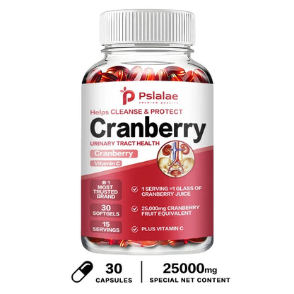 Organic Cranberry Capsules - Rich Vitamin C, Healthy Bladder, Fast Detoxification, Supports Urinary System Health, Antioxidant 30 Capsules