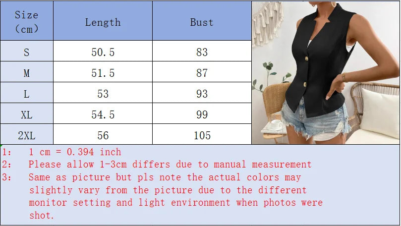 Solid Color Button Short Sleeved Sleeveless Lapel Women's Suit Jacket High Street Fashion Daily Elegant Summer Top