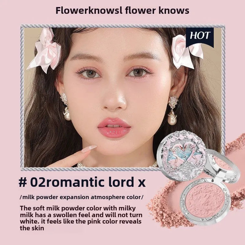 Flower Knows Makeup Sets Swan Ballet Series Gift Box Lipstick Blush Eyeshadow Palette Handheld Mirror Makeup Gift Box