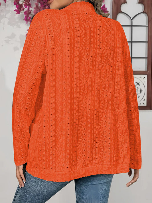 Plus Size Open Front Cardigan - Lightweight Sheer Jacket with Pockets, Chic Fall Outerwear for Women