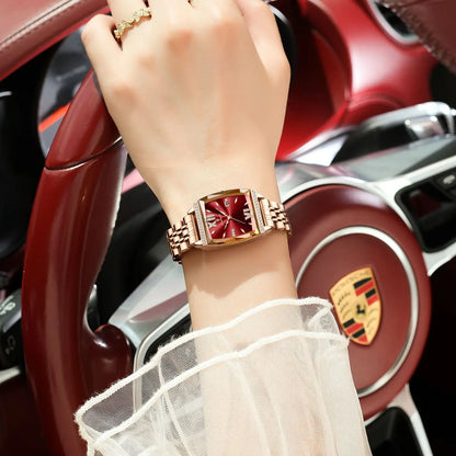 POEDAGAR Diamond Luxury Watch For Woman High Quality Waterproof Date Ladies Quartz Watch Stainless Steel Women Watches Reloj+Box