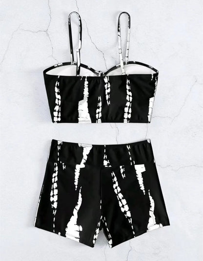 Drawstring Front Shorts Bikinis 2025 High Waist Swimsuit Women Swimwear Female Bathers Bathing Swimming Swim Suit Beachwear