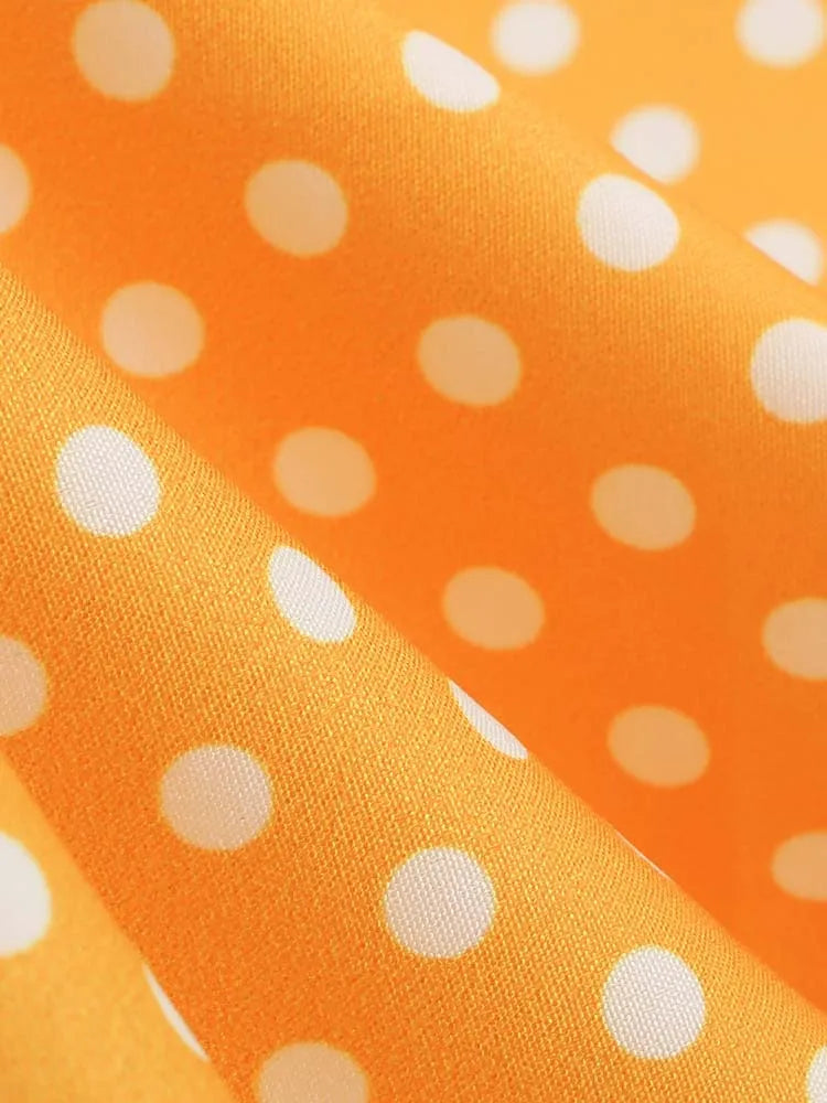 Off the Shoulder Elegant Vintage Party Dress Women Summer Polka Dot Ruffles A Line Midi Dresses