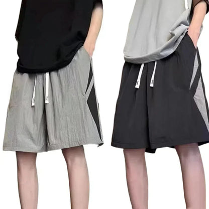 Large Size Loose Casual Thin Shorts High Waist Drawstring Wide Leg Shorts Summer Beach Knee Length Pants Men Badiee Stylez