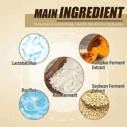 Spf50+ Moisturizing Rice Probiotic Sunscreen Skin Protection Refreshing Makeup Sunscreen Cream UV Resistance Facial Sunscreen