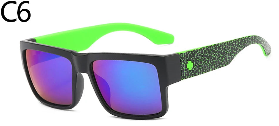 Oversized Sunglasses Men Square Driving Sun Glasses for Men 2183 Camping Hiking Fishing Shades Classic Eyewear Male UV400 C6 Without Packing