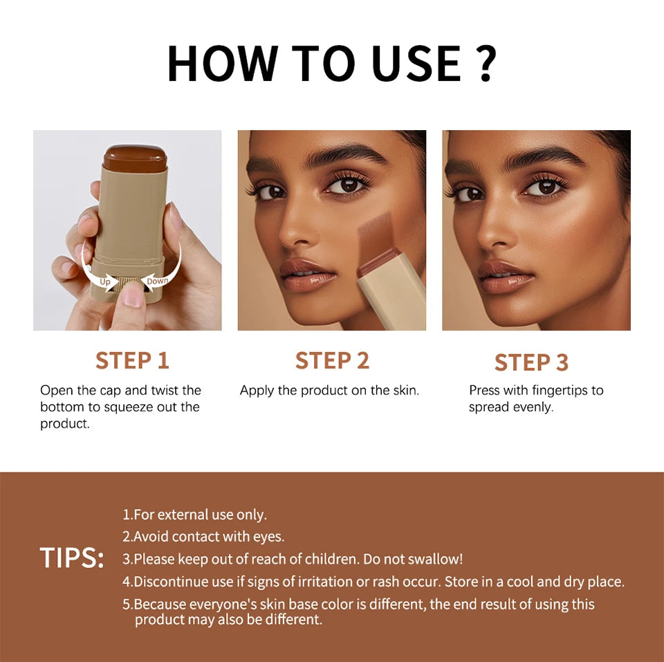 Beauty Balm Serum Boosted Skin Tint Foundation Stick Smooth Plumper Hight Coverage Travel Bronze Foundation Makeup