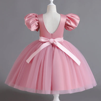 Elegant Girl Fluffy Dress Flower Baby Wedding Ceremony Costume Birthday Outfits White 1st Communion Tutu Gown Kids Gala Clothes