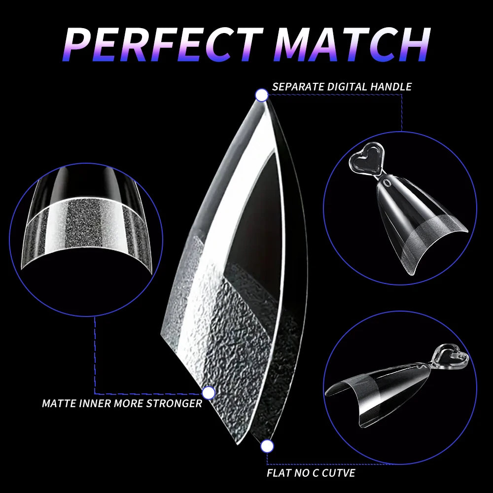 240pcs XS Fake Nails Short Square/Almond False Nail Tips Half Matte Acrylic Square Fingernails DIY For Manicure Extension Tools