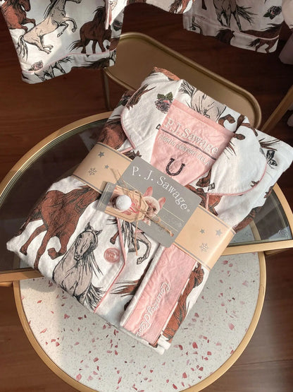 Women's Winter Pyjama Suit Print Long Sleeve Turn Down Collar Female Clothes 100% Cotton Single Breasted Sleepwear for Female