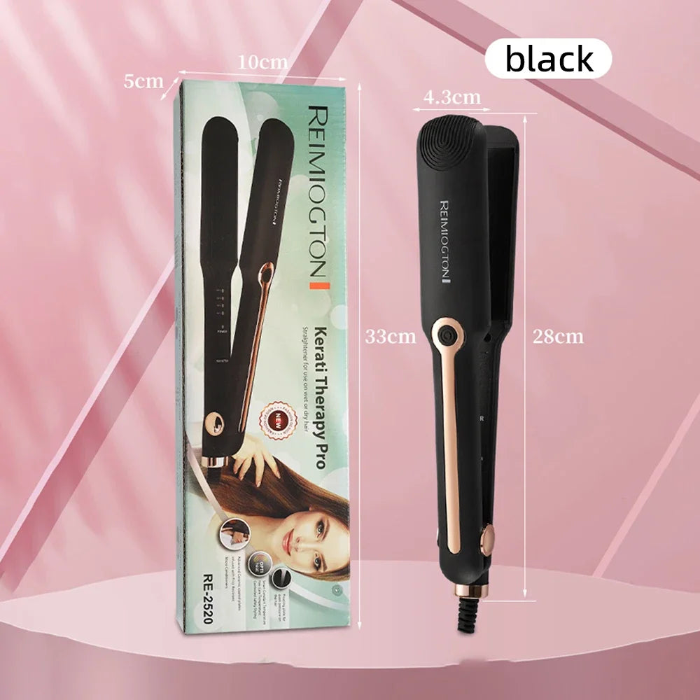 Tinsol 2-in-1 Hair Straightener Curling Iron Ceramic Plate Negative Ion Wide Plate Temperature Adjustable Hair Straightener black