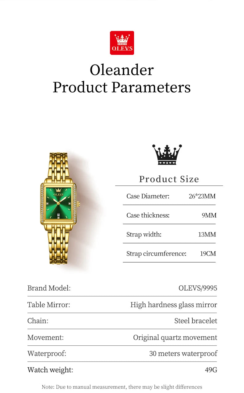 OLEVS 9995 Women's Watch Luxury Elegant Quartz Ladies Wristwatch Top Brand Waterproof Luminous Date Original Watch For Women