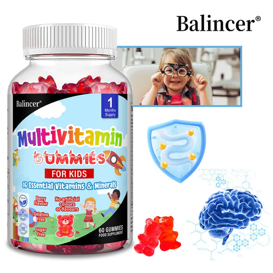 Kids Multivitamin Gummies - 16 Essential Vitamins and Minerals - Supports Healthy Growth & Development