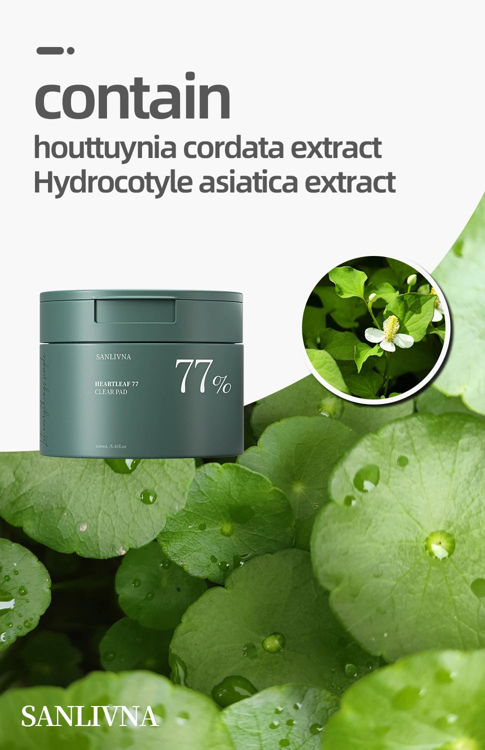 Heartleaf 77 Toning Pads, Moisturizing Pore Care, for Face Hydration Heartleaf Extract Moisturizing Centella Asiatica 160ML
