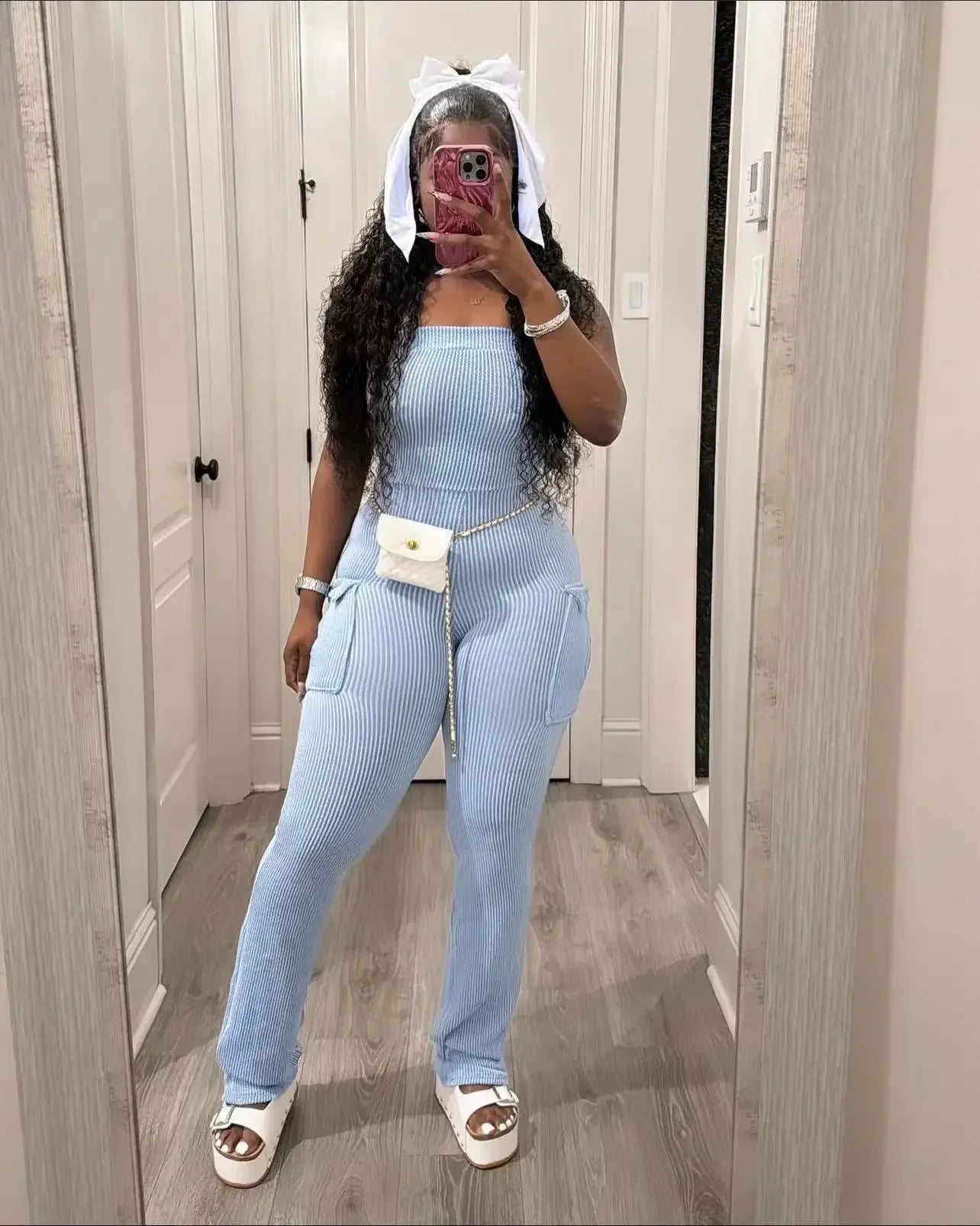 XIZOU Elegant Off Shoulder Strapless Knitted Pockets Girl Jumpsuits Women's Fitted Overalls Outfits Night One Piece Rompers