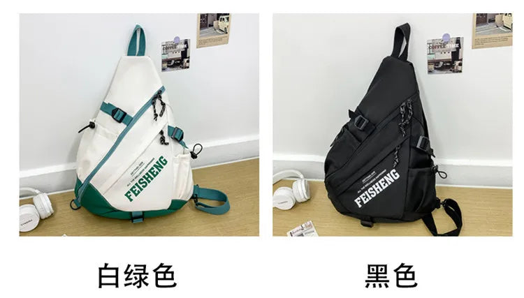 New Y2k Portable Light Nylon Crossbody Bag Trendy Rucksack Travel Shoulder Bag Casual knapsack Outdoor Sports Unisex Chest Packs