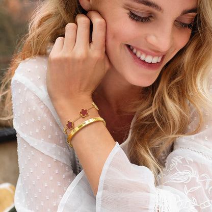 Vnox Exquisite 13mm Clover Bracelet Set for Women, Love Gift Bracelets for Wife Mothers Day Jewelry, Stainless Steel Cuff Bangle Badiee Stylez