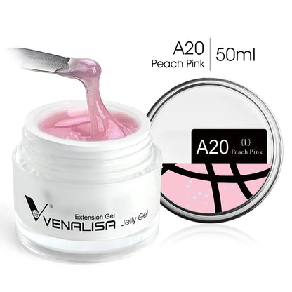 50ml Venalisa Soak off Thick Jelly Gel UV Construction Gel Builder Extend 24 Color Camouflage Milky White Nail Art Hard Nail Gel A20L