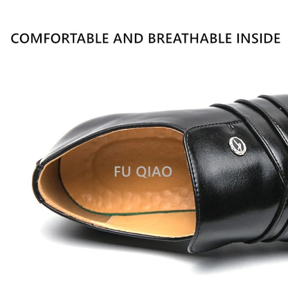 Men Formal Oxford Shoes Casual Business Office Party Loafers Men's High Heels Shoes Classic Men Shoes PU Leather Dress Shoes