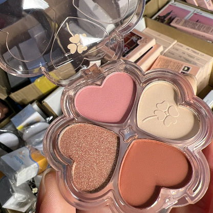 4Color Glitte Eyeshadow Palette Blush Eyeliner Eyeshadow Highlight Contour Palette Eyes Makeup Cute Beauty Cosmetics