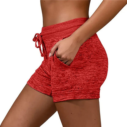 Summer Women's Shorts Printing Elastic High Waist Casual Sport Fitness Running Oversize Female Sweatpants