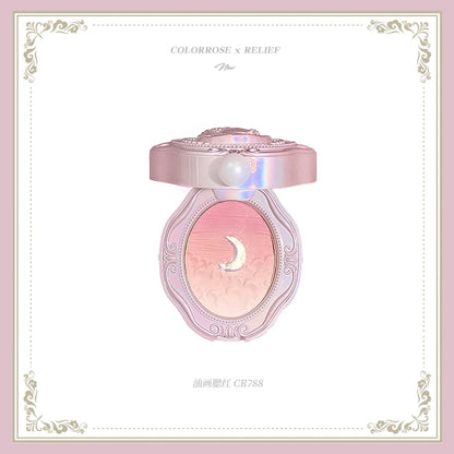 Colorrose Embossed Powder Blush Blue Genuine Nude Makeup Natural Party Blusher Shimmer Pearlescent Highlight Eyeshadow 788