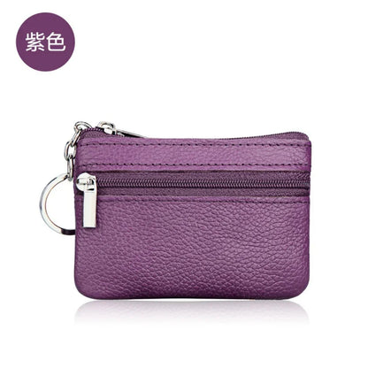 PU Leather Coin Purses Women Small Change Money Bags Pocket Wallets Key Holder Case Mini Functional Pouch Zipper Card Wallet Purple