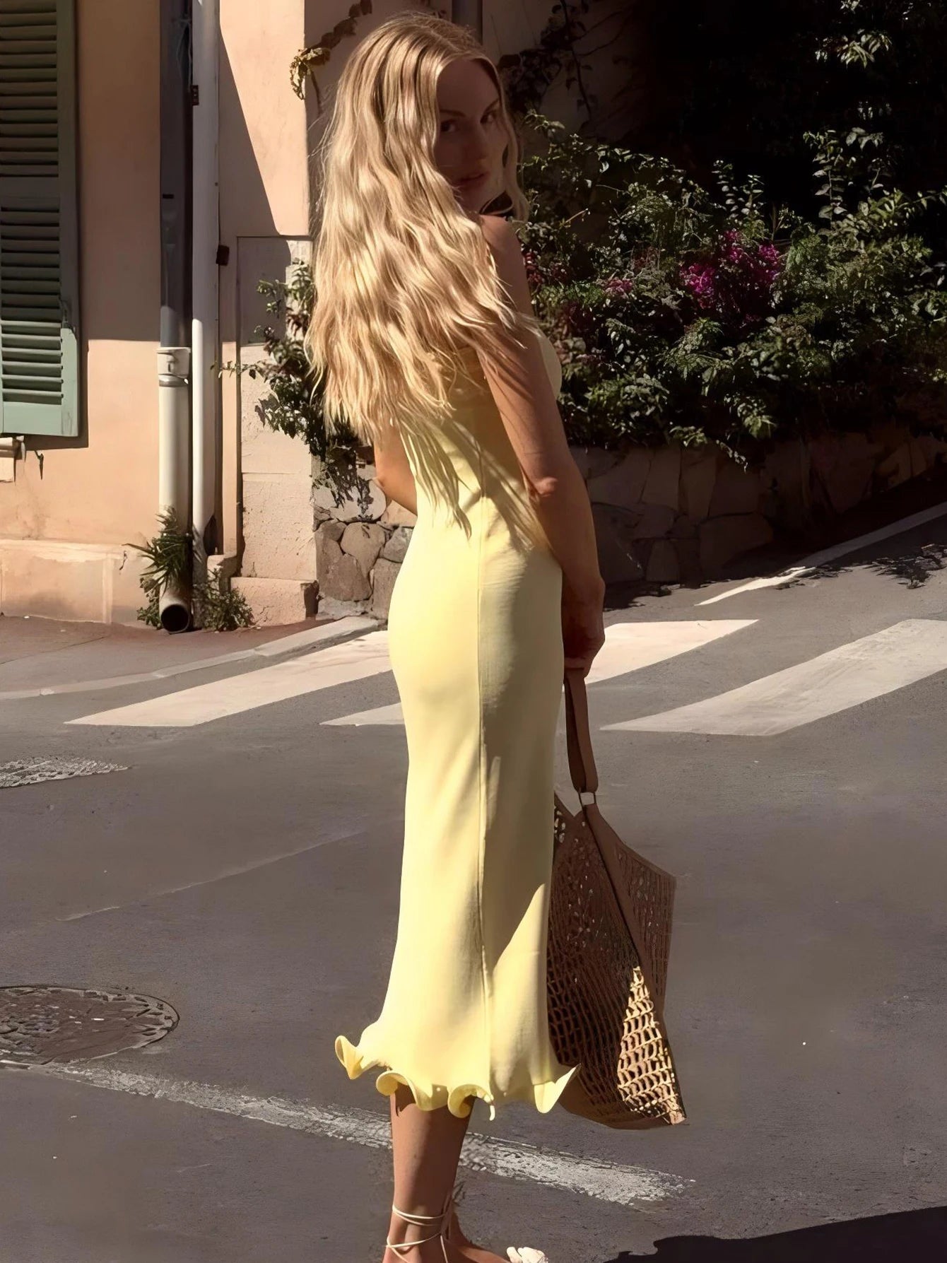 Dulzura Sleeveless Ruffles Patchwork Strapless Bodycon Midi Dress Women'S Solid Sexy Outfit Party Clubwear For Autumn Winter