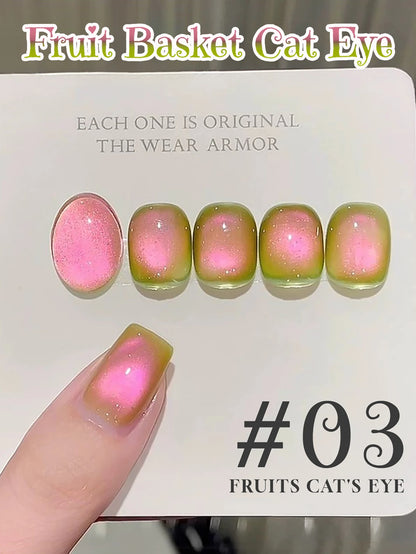 1-3pcs PSK 2025 New Whitening Purple Glass Beads Starry Crystal Nail Art Purple Glass Bead Cat Eye Gel Nail Polish Nail Supplies shuiguolanzi03