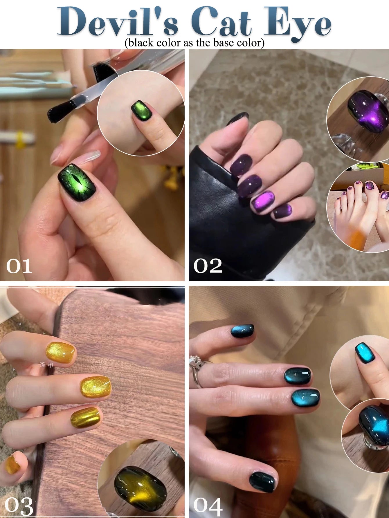 1-3pcs PSK 2025 New Whitening Purple Glass Beads Starry Crystal Nail Art Purple Glass Bead Cat Eye Gel Nail Polish Nail Supplies emozhiyan1-4