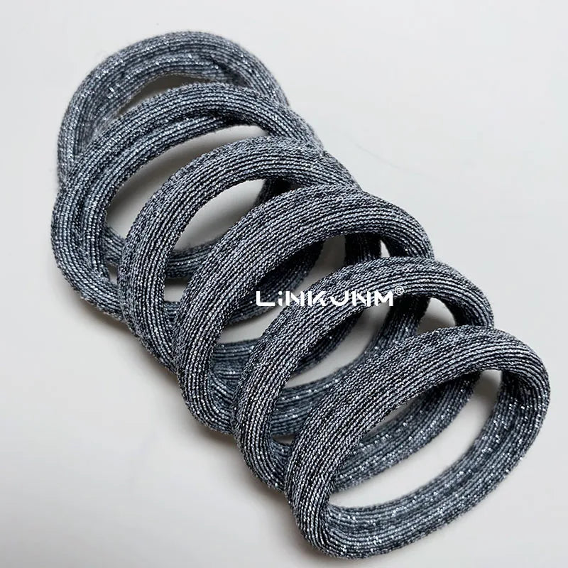 6PCS Women Glitter Hair Scrunchies Girls Elastic Hair Rubber Bands Hair Holder/Gum Hair Accessories Ponytail Hair Holders Badiee Stylez