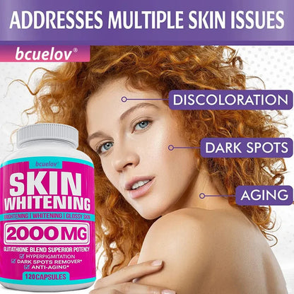 Glutathione Complex Capsules - Powerful Antioxidant, Reduces Hyperpigmentation, Alleviates Dark Spots, Moisturizes Skin Badiee Stylez