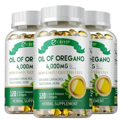Organic Oregano Oil Capsules - with Black Seed Oil,Promotes Intestinal Digestion, Detoxification, Anti-oxidation 120 Capsule-3bottles