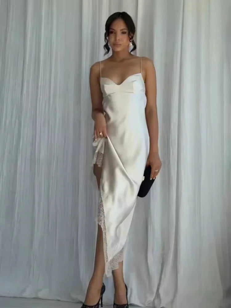 Tidalyf 2025 New Women Sexy Sweetheart Neck Dress-Sleeveless with Lace Trim, Elegant Chic for Summer Daily Wear & Dates Badiee Stylez