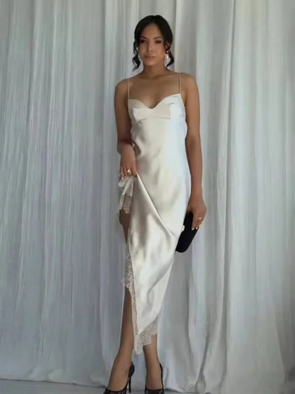 Tidalyf 2025 New Women Sexy Sweetheart Neck Dress-Sleeveless with Lace Trim, Elegant Chic for Summer Daily Wear & Dates Badiee Stylez