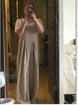Overalls Women Summer Jumpsuit Outfits Plus Size Solid Color Casual Button Wide Leg Suspender Pants Overalls with Pockets