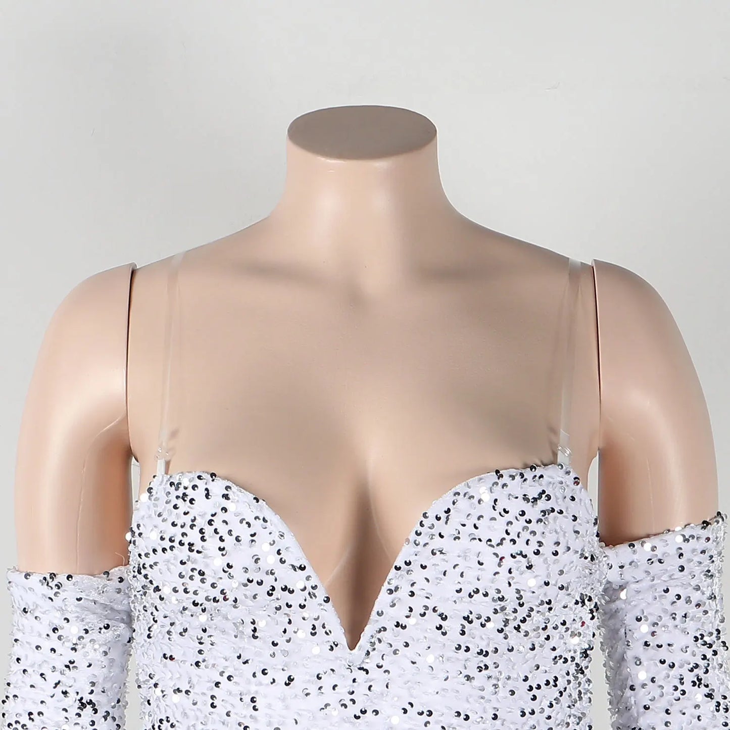 Women's Elegant Sequined Feather Slim Patchwork Bodysuits Spring Summer New Sexy Bodysuits Women Long Sleeve Backless Bodysuits