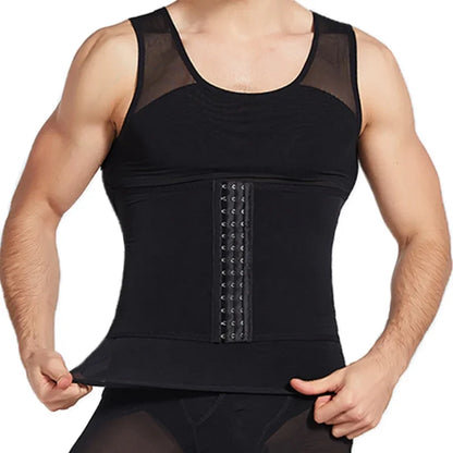 Mens Body Shaper Compression Vest Abdomen Shapewear Tummy Slimming Sheath Gynecomastia Shapers Corset Waist Trainer Fajas Tops Badiee Stylez
