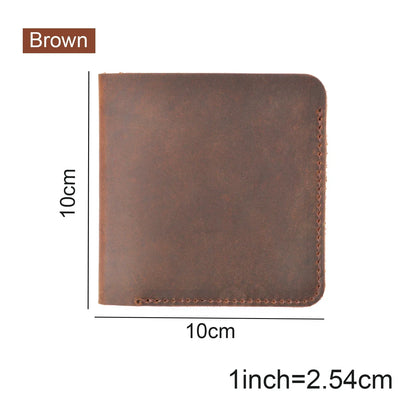 Genuine Leather Clutch Wallets Bifold Purse Vintage Crazy Horse Leather Men wallets Retro Coin Pocket Women Men Wallets Brown