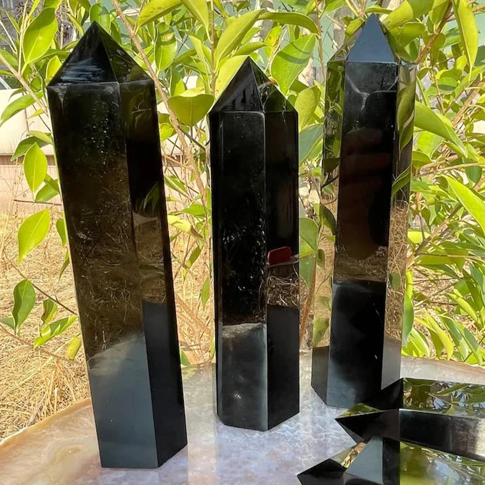 15cm Natural Amethyst Single Pointed Hexagonal Prism Crystal Wand Big Size Lapis Lazuili Tower Home Decoration Labradorite Craft